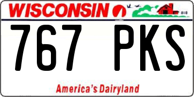 WI license plate 767PKS