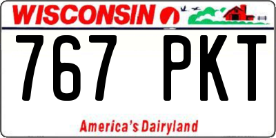 WI license plate 767PKT