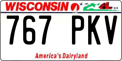 WI license plate 767PKV