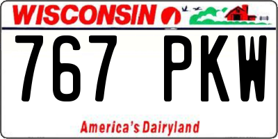 WI license plate 767PKW