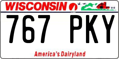 WI license plate 767PKY