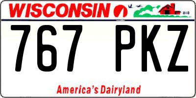 WI license plate 767PKZ