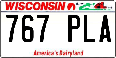 WI license plate 767PLA