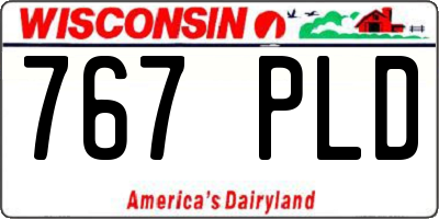 WI license plate 767PLD