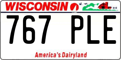 WI license plate 767PLE