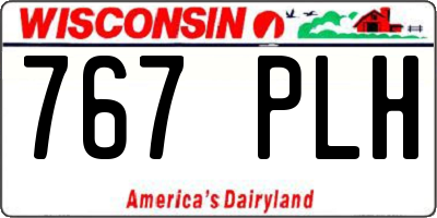 WI license plate 767PLH