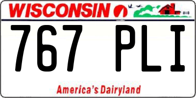 WI license plate 767PLI