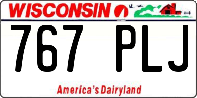WI license plate 767PLJ