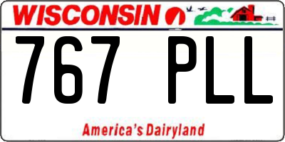WI license plate 767PLL