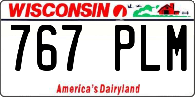 WI license plate 767PLM