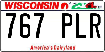 WI license plate 767PLR