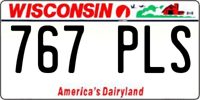 WI license plate 767PLS