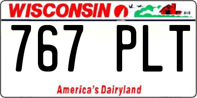 WI license plate 767PLT
