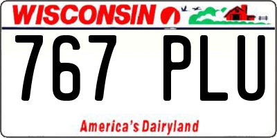 WI license plate 767PLU