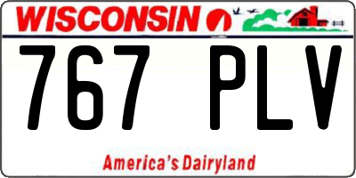 WI license plate 767PLV