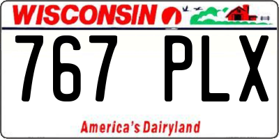 WI license plate 767PLX