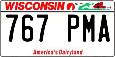 WI license plate 767PMA