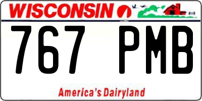 WI license plate 767PMB