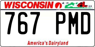 WI license plate 767PMD