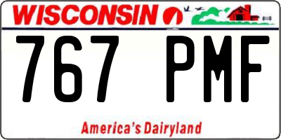 WI license plate 767PMF
