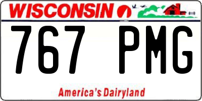 WI license plate 767PMG