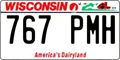 WI license plate 767PMH
