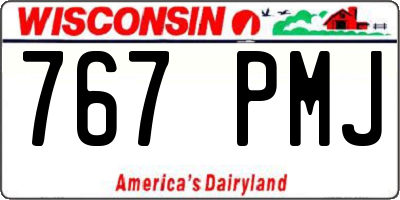 WI license plate 767PMJ