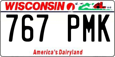 WI license plate 767PMK