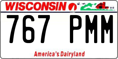 WI license plate 767PMM