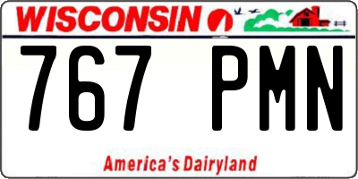 WI license plate 767PMN