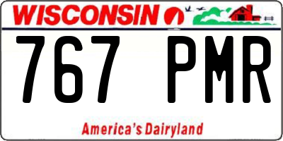 WI license plate 767PMR