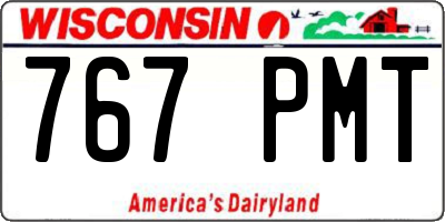 WI license plate 767PMT
