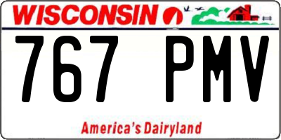 WI license plate 767PMV