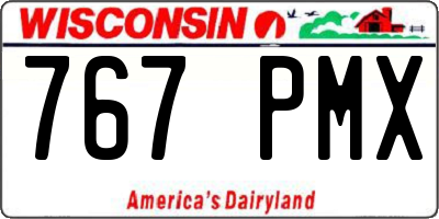 WI license plate 767PMX