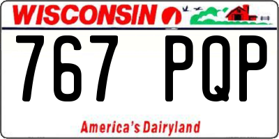 WI license plate 767PQP