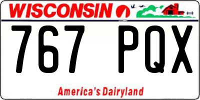 WI license plate 767PQX