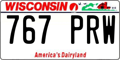 WI license plate 767PRW