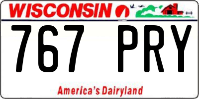 WI license plate 767PRY
