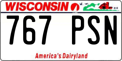 WI license plate 767PSN