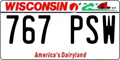 WI license plate 767PSW