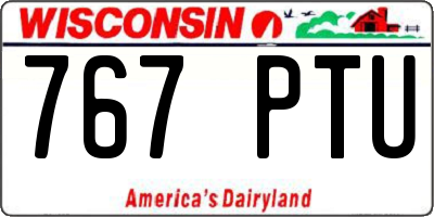 WI license plate 767PTU