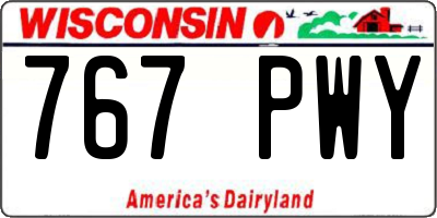 WI license plate 767PWY