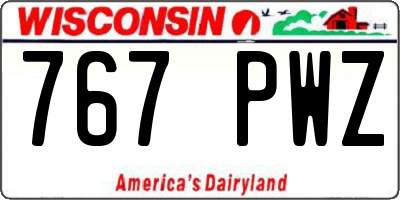 WI license plate 767PWZ