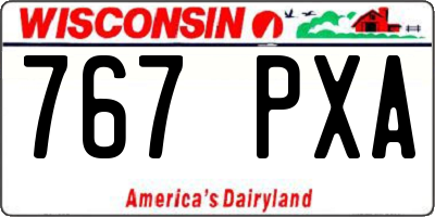 WI license plate 767PXA