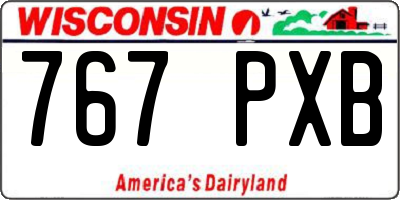 WI license plate 767PXB