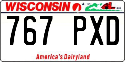 WI license plate 767PXD