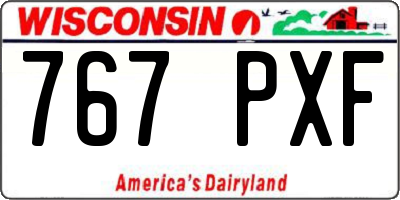 WI license plate 767PXF