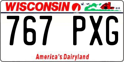 WI license plate 767PXG