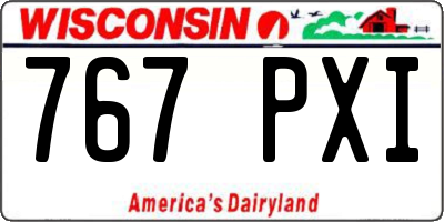 WI license plate 767PXI