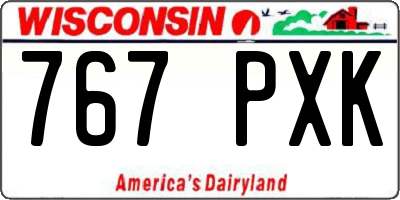 WI license plate 767PXK